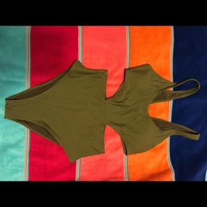 Aerie Green Cut Out Swimsuit